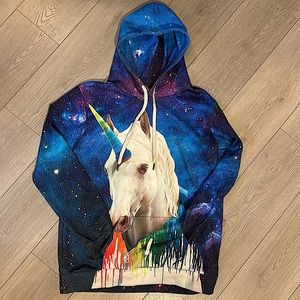 Unicorn Galaxy Hooded Sweatshirt size L/XL